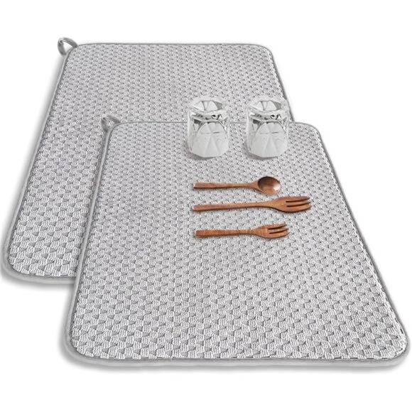 2 Pack Microfiber Dish Drying Mat,24*17 inch Absorbent Dish Drainer - Picture 1 of 16